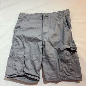Boys Gray Cargo Shorts - Casual Utility Style Sz 14